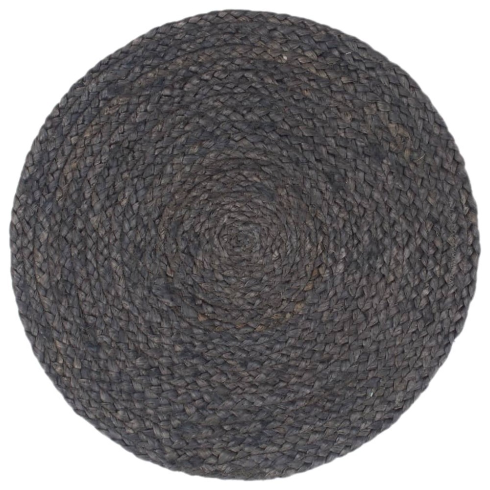 vidaXL Naproane, 4 buc., gri închis, 38 cm, iută, rotund