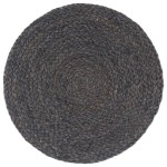 vidaXL Naproane, 4 buc., gri închis, 38 cm, iută, rotund vidaXL Naproane, 4 buc., gri închis, 38 cm, iută, rotund