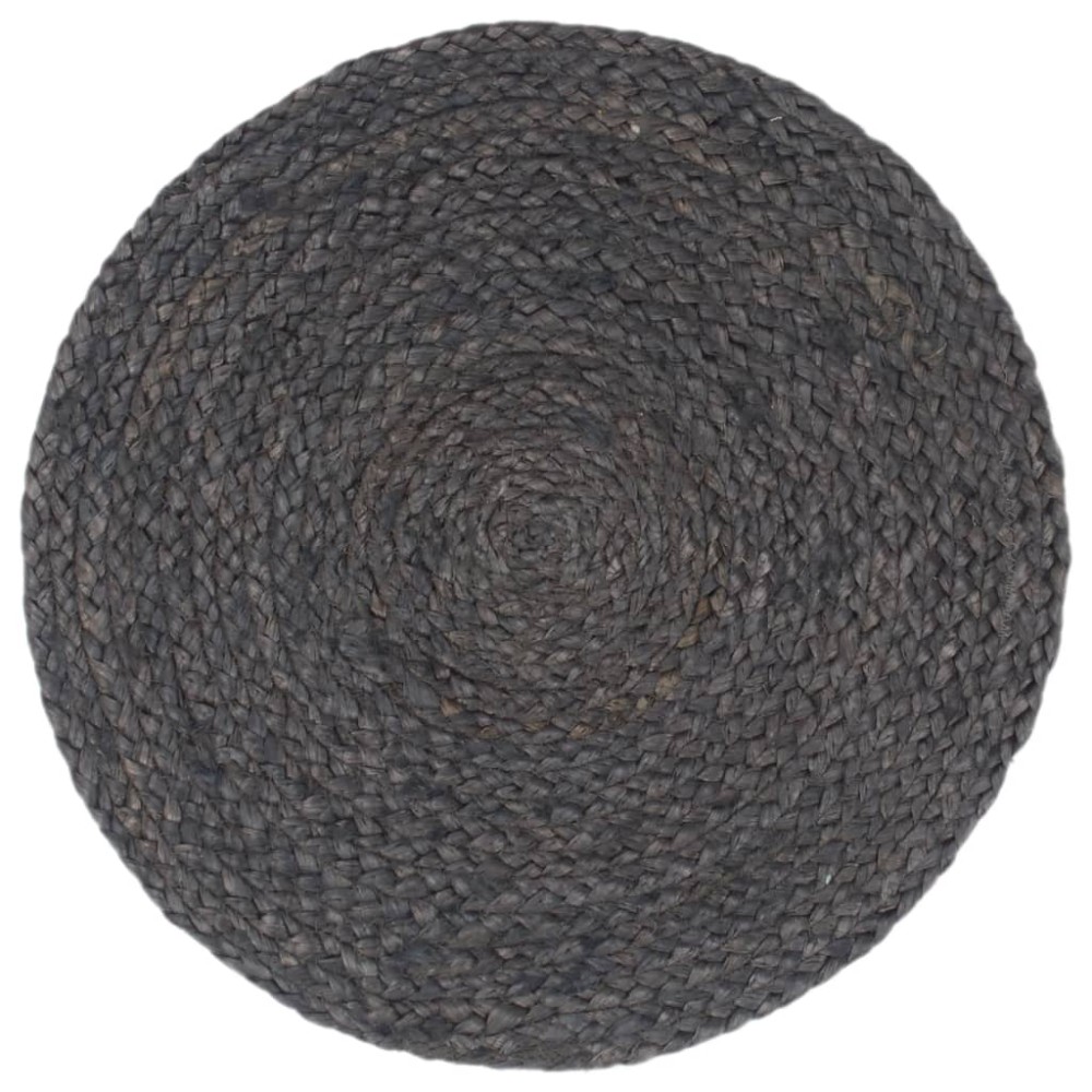 vidaXL Naproane, 6 buc., gri închis, 38 cm, iută, rotund
