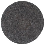vidaXL Naproane, 6 buc., gri închis, 38 cm, iută, rotund vidaXL Naproane, 6 buc., gri închis, 38 cm, iută, rotund