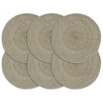 vidaXL Naproane, 6 buc., gri, 38 cm, rotund, iută vidaXL Naproane, 6 buc., gri, 38 cm, rotund, iută