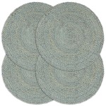 vidaXL Naproane, 4 buc., verde olive, 38 cm, iută, simplu, rotund vidaXL Naproane, 4 buc., verde olive, 38 cm, iută, simplu, rotund