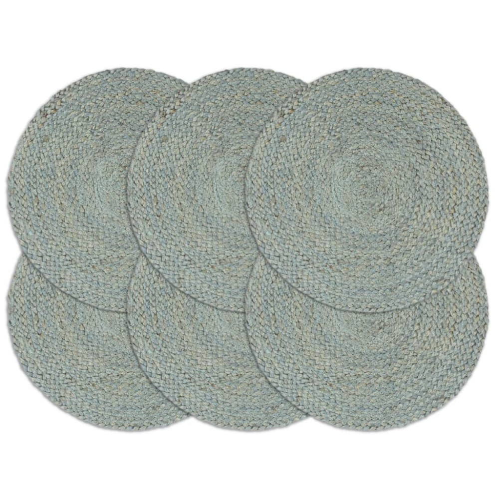 vidaXL Naproane, 6 buc., verde olive, 38 cm, iută, rotund