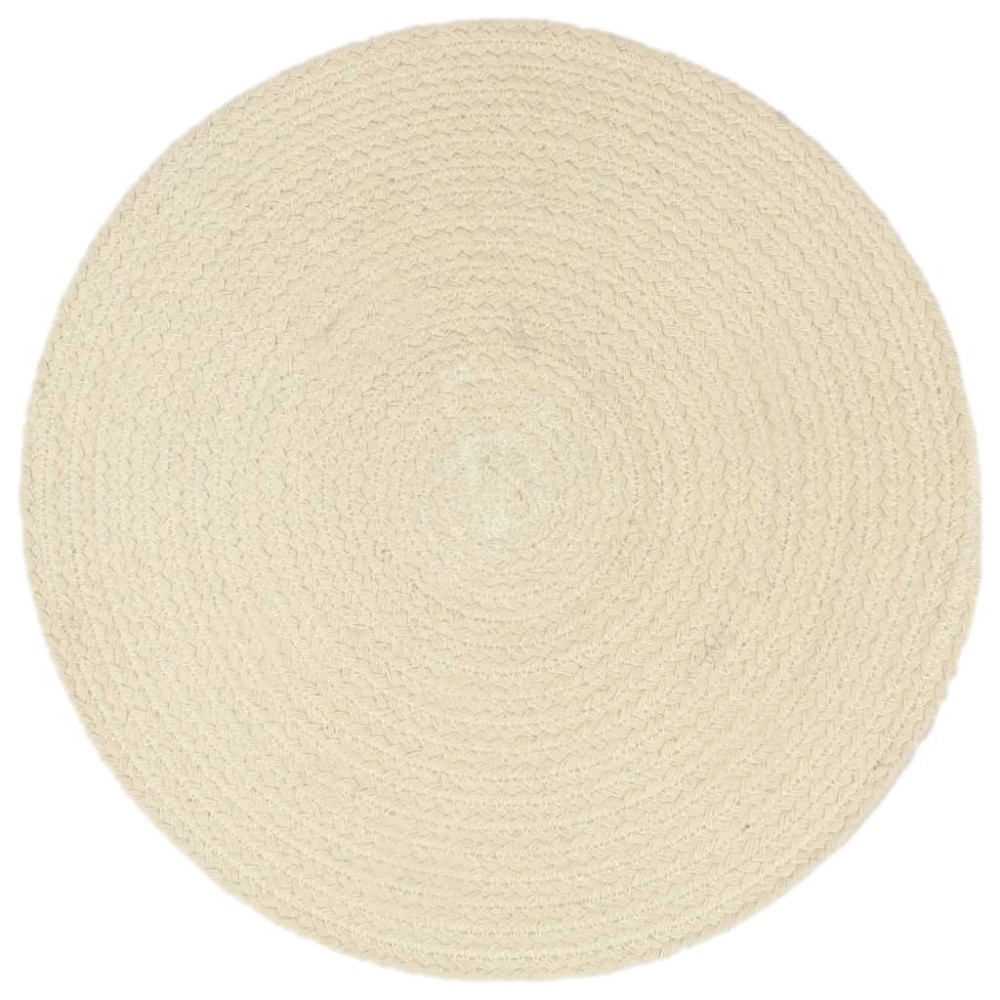 vidaXL Naproane, 4 buc., natural, 38 cm, bumbac, rotund