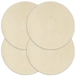 vidaXL Naproane, 4 buc., natural, 38 cm, bumbac, rotund vidaXL Naproane, 4 buc., natural, 38 cm, bumbac, rotund