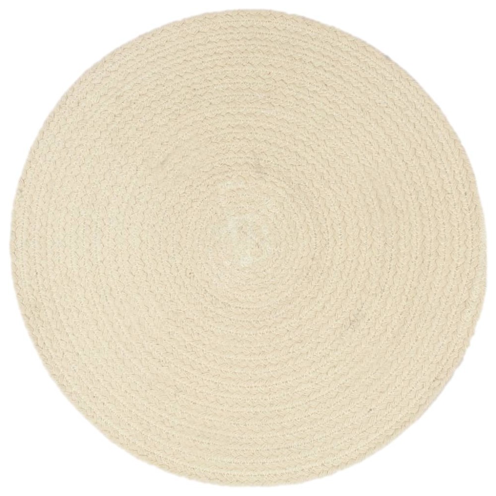 vidaXL Naproane, 6 buc., natural, 38 cm, bumbac, rotund
