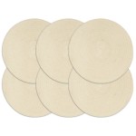 vidaXL Naproane, 6 buc., natural, 38 cm, bumbac, rotund vidaXL Naproane, 6 buc., natural, 38 cm, bumbac, rotund