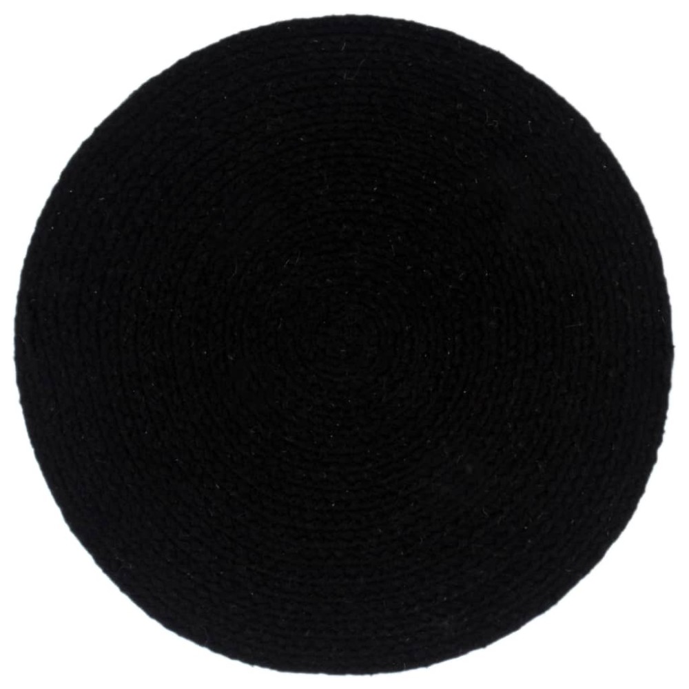 vidaXL Naproane, 4 buc., negru, 38 cm, bumbac, rotund