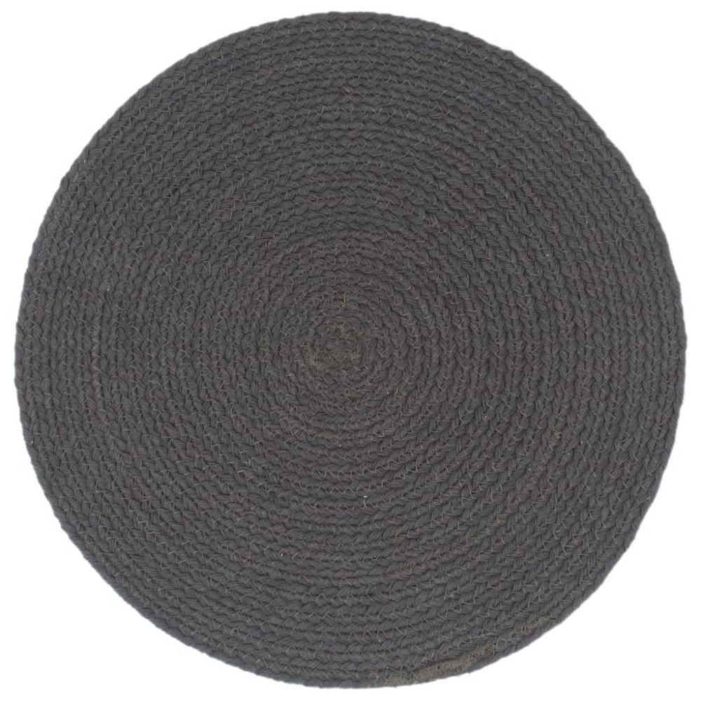 vidaXL Naproane, 6 buc., gri închis, 38 cm, bumbac, rotund