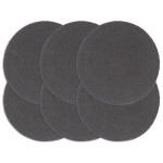 vidaXL Naproane, 6 buc., gri închis, 38 cm, bumbac, rotund vidaXL Naproane, 6 buc., gri închis, 38 cm, bumbac, rotund