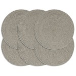 vidaXL Naproane, 6 buc., gri, 38 cm, bumbac, rotund vidaXL Naproane, 6 buc., gri, 38 cm, bumbac, rotund