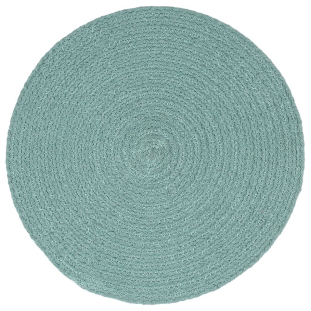 vidaXL Naproane, 4 buc., verde, 38 cm, bumbac, simplu, rotund