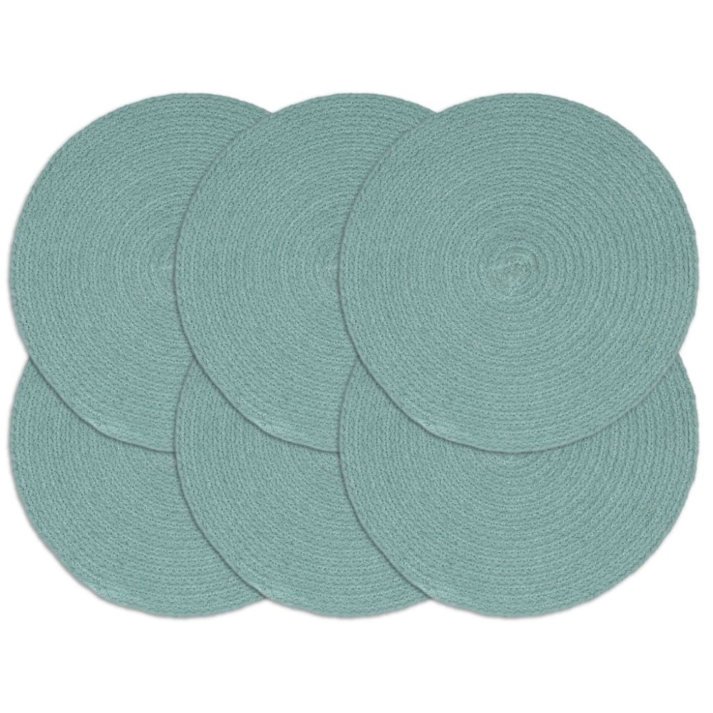 vidaXL Naproane, 6 buc., verde, 38 cm, iută, rotund