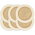 vidaXL Naproane, 6 buc., natural, 38 cm, iută și bumbac, rotund