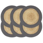 vidaXL Naproane, 6 buc., natural și antracit, 38 cm, iută și bumbac vidaXL Naproane, 6 buc., natural și antracit, 38 cm, iută și bumbac