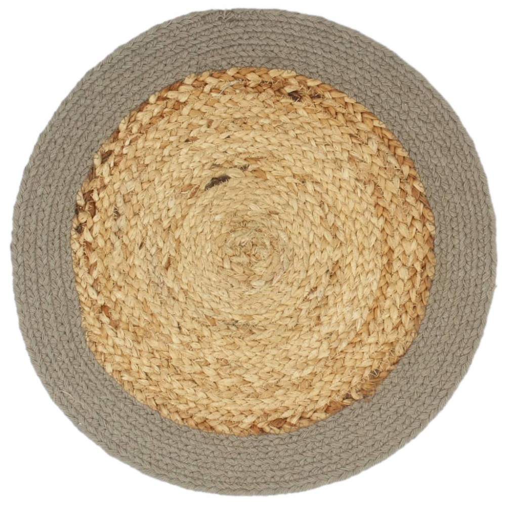 vidaXL Naproane, 6 buc., natural și gri, 38 cm, iută și bumbac
