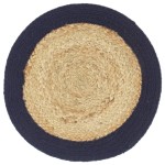 vidaXL Naproane, 4 buc., natural și bleumarin, 38 cm, iută și bumbac vidaXL Naproane, 4 buc., natural și bleumarin, 38 cm, iută și bumbac