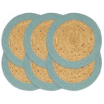 vidaXL Naproane, 6 buc., natural și verde, 38 cm, iută și bumbac vidaXL Naproane, 6 buc., natural și verde, 38 cm, iută și bumbac