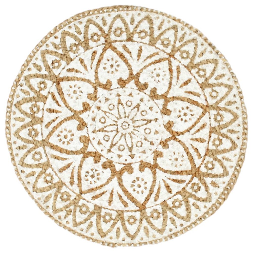 vidaXL Naproane, 6 buc., alb, 38 cm, iută, rotund