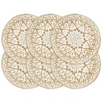 vidaXL Naproane, 6 buc., alb, 38 cm, iută, rotund vidaXL Naproane, 6 buc., alb, 38 cm, iută, rotund