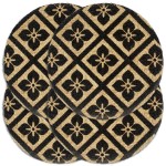 vidaXL Naproane, 4 buc., negru, 38 cm, iută, rotund vidaXL Naproane, 4 buc., negru, 38 cm, iută, rotund