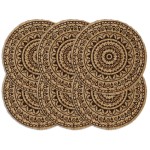 vidaXL Naproane, 6 buc., maro închis, 38 cm, iută, rotund vidaXL Naproane, 6 buc., maro închis, 38 cm, iută, rotund