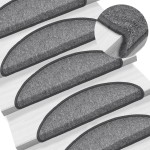 vidaXL Covorașe pentru scări, 15 buc., 56x17x3 cm, gri închis, semirotunde vidaXL Covorașe pentru scări, 15 buc., 56x17x3 cm, gri închis, semirotunde