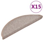 vidaXL Covorașe pentru scări, 15 buc., 56x17x3 cm, maro deschis, semirotunde vidaXL Covorașe pentru scări, 15 buc., 56x17x3 cm, maro deschis, semirotunde