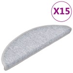 vidaXL Covorașe pentru scări, 15 buc., 56x17x3 cm, gri deschis, semirotunde vidaXL Covorașe pentru scări, 15 buc., 56x17x3 cm, gri deschis, semirotunde