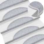 vidaXL Covorașe pentru scări, 15 buc., 56x17x3 cm, gri deschis, semirotunde vidaXL Covorașe pentru scări, 15 buc., 56x17x3 cm, gri deschis, semirotunde