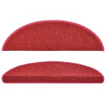 vidaXL Covorașe pentru trepte scară, 15 buc., vișiniu, 56x17x3 cm