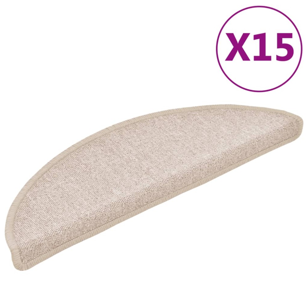 vidaXL Covorașe pentru trepte scară, 15 buc., gri taupe, 56x17x3 cm