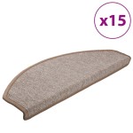 vidaXL Covorașe pentru scări, 15 buc., 65x24x4 cm, maro deschis, semirotunde, mari vidaXL Covorașe pentru scări, 15 buc., 65x24x4 cm, maro deschis, semirotunde, mari