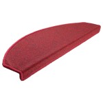 vidaXL Covorașe pentru trepte scară, 15 buc., vișiniu, 65x24x4 cm
