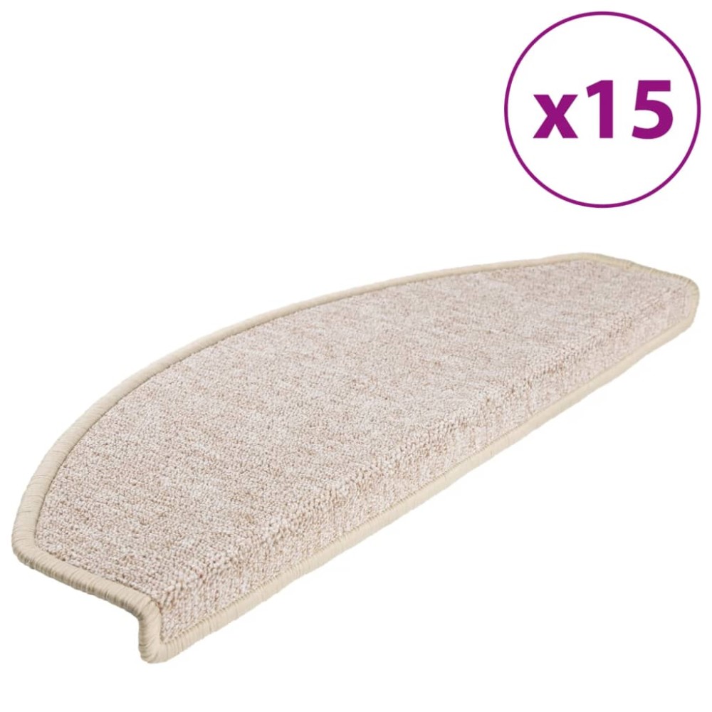 vidaXL Covorașe pentru trepte scară, 15 buc., gri taupe, 65x24x4 cm
