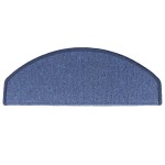 vidaXL Covorașe pentru scări, 15 buc., 65x24x4 cm, albastru, semirotunde, mari