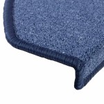 vidaXL Covorașe pentru scări, 15 buc., 65x24x4 cm, albastru, semirotunde, mari