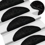 vidaXL Covorașe pentru scări, 15 buc., 56x17x3 cm, negre, semirotunde vidaXL Covorașe pentru scări, 15 buc., 56x17x3 cm, negre, semirotunde