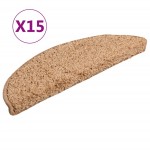 vidaXL Covorașe pentru trepte scară, 15 buc., bej, 56x17x3 cm