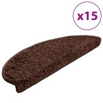 vidaXL Covorașe pentru scări, 15 buc., 65x21x4 cm, maro, semirotunde, mari vidaXL Covorașe pentru scări, 15 buc., 65x21x4 cm, maro, semirotunde, mari