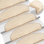 vidaXL Covorașe pentru scări, 15 buc., 65x21x4 cm, crem, semirotunde, mari vidaXL Covorașe pentru scări, 15 buc., 65x21x4 cm, crem, semirotunde, mari