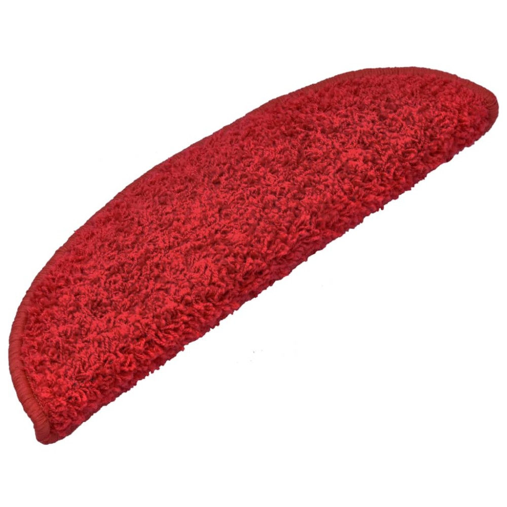 vidaXL Covorașe pentru trepte scară, 15 buc., roșu, 65x21x4 cm