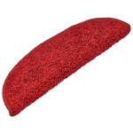 vidaXL Covorașe pentru trepte scară, 15 buc., roșu, 65x21x4 cm