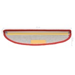 vidaXL Covorașe pentru trepte scară, 15 buc., roșu, 65x21x4 cm