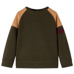 Bluzon pentru copii, kaki închis și camel, 116 Bluzon pentru copii, kaki închis și camel, 116