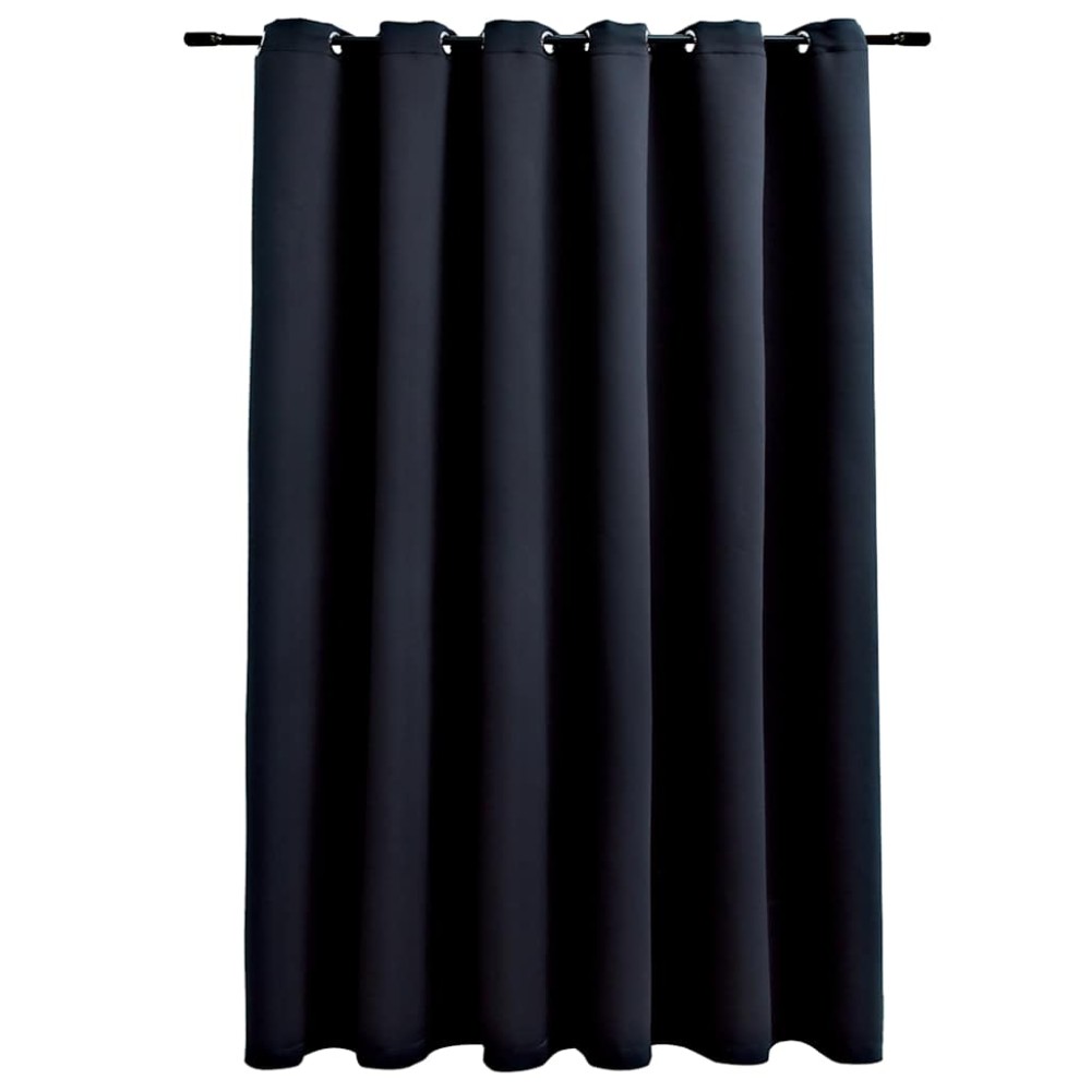 vidaXL Draperie opacă cu inele metalice, negru, 290 x 245 cm