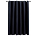 vidaXL Draperie opacă cu inele metalice, negru, 290 x 245 cm vidaXL Draperie opacă cu inele metalice, negru, 290 x 245 cm