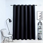 vidaXL Draperie opacă cu inele metalice, negru, 290 x 245 cm vidaXL Draperie opacă cu inele metalice, negru, 290 x 245 cm