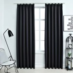 vidaXL Draperii opace cu cârlige, 2 buc., negru, 140 x 225 cm vidaXL Draperii opace cu cârlige, 2 buc., negru, 140 x 225 cm