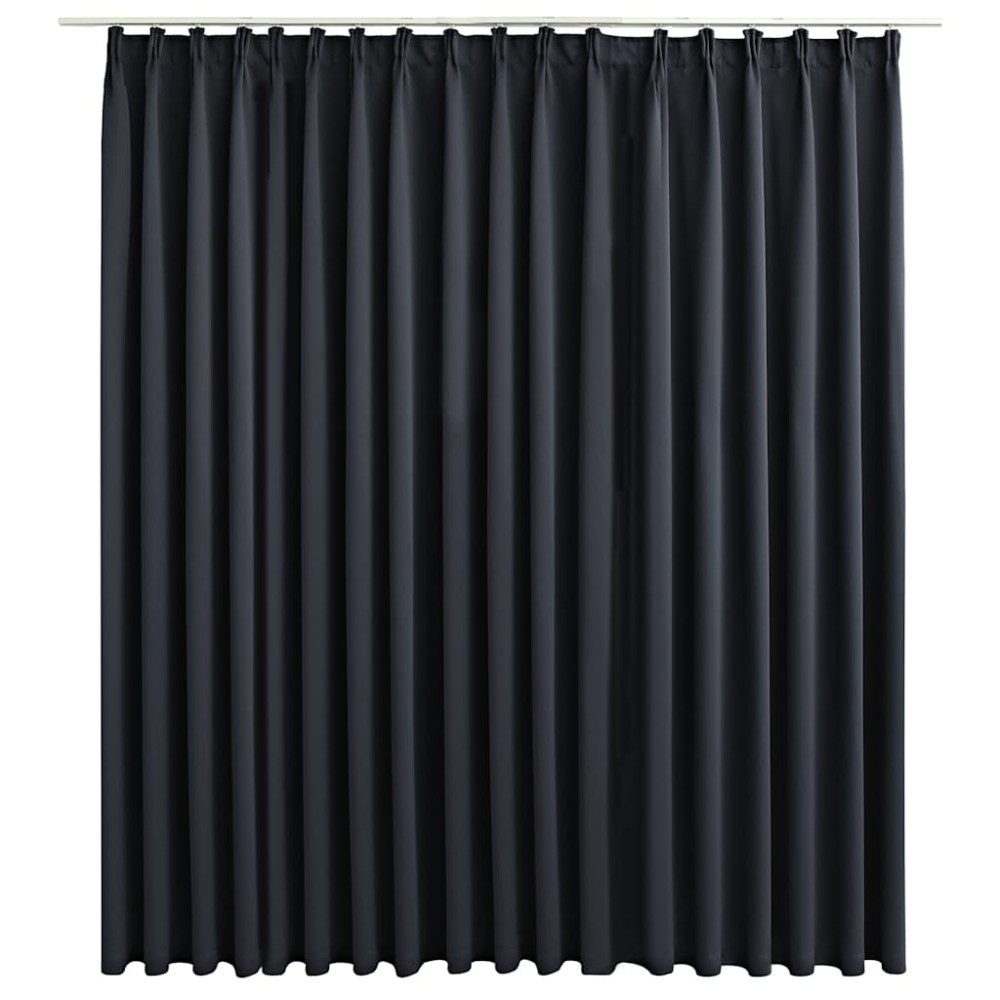 vidaXL Draperie opacă, negru, 290 x 245 cm, cu cârlige